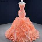 Vestido de novia elegante de sirena blanca, escote corazón, flores sexys, vestido de novia de alta gama 2025 HM67212 