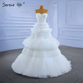 Weiß Prinzessin Rüschen Brautkleider 2025 Einfache Sexy High-end-Braut Kleider HM67308 Nach Maß 