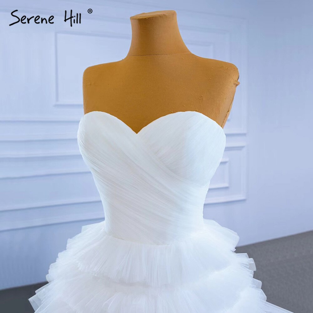 Weiß Prinzessin Rüschen Brautkleider 2025 Einfache Sexy High-end-Braut Kleider HM67308 Nach Maß 