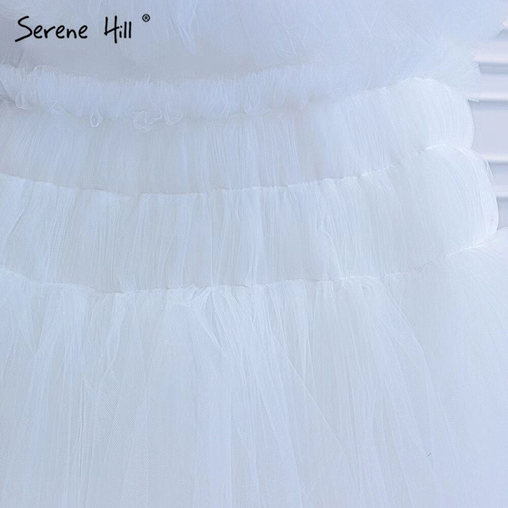 White Princess Ruffles Wedding Dresses 2025 Simple Sexy High-end Bride Gowns HM67308 Custom Made
