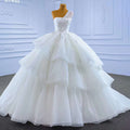 Weiß Sexy Eine Schulter Luxus Perlen Lace Up Braut Kleider Dubai Hochzeit Kleid 2025 High-End Nach Maß HM67451 