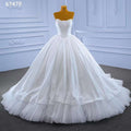 Weiß Sexy Liebsten Lace Up Luxus Perlen Perlen Braut Kleider Hochzeit Kleid 2025 High-End Nach Maß HM67472 