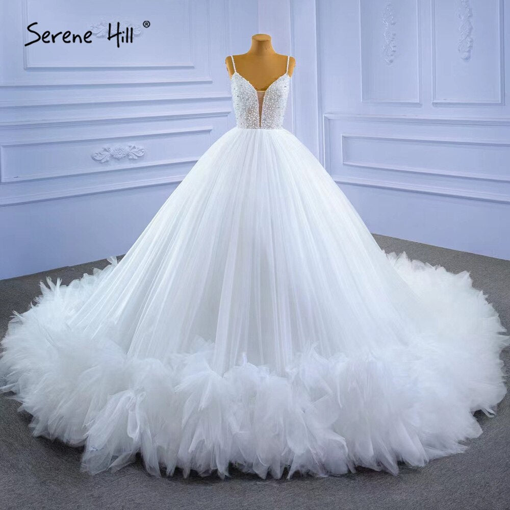 Weiß Spaghetti Strap Brautkleider 2025 Einfache Sexy High-end-Braut Kleider HM67303 Nach Maß 