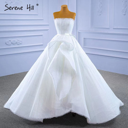 White Srtaplee Sexy Wedding Dresses 2025 Simple Lace Up High-end Bride Gowns HM67302 Custom Made