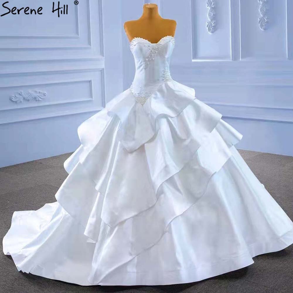Weiß Schatz Sexy Brautkleider 2025 Perlen Perlen Lace Up Braut Kleider HM67317 Nach Maß 