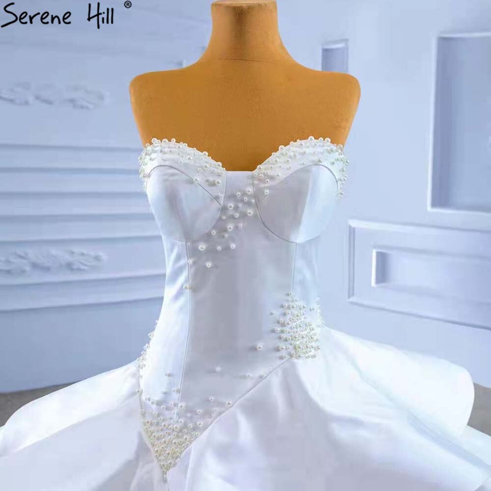 Weiß Schatz Sexy Brautkleider 2025 Perlen Perlen Lace Up Braut Kleider HM67317 Nach Maß 