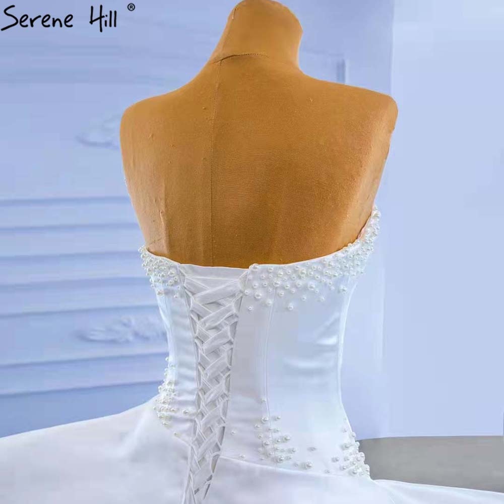 Weiß Schatz Sexy Brautkleider 2025 Perlen Perlen Lace Up Braut Kleider HM67317 Nach Maß 