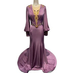 Wijn Rood Satijn Mermaid Avond Jurken 2025 Luxe Kralen Elegante Voor Vrouwen Party LA71555