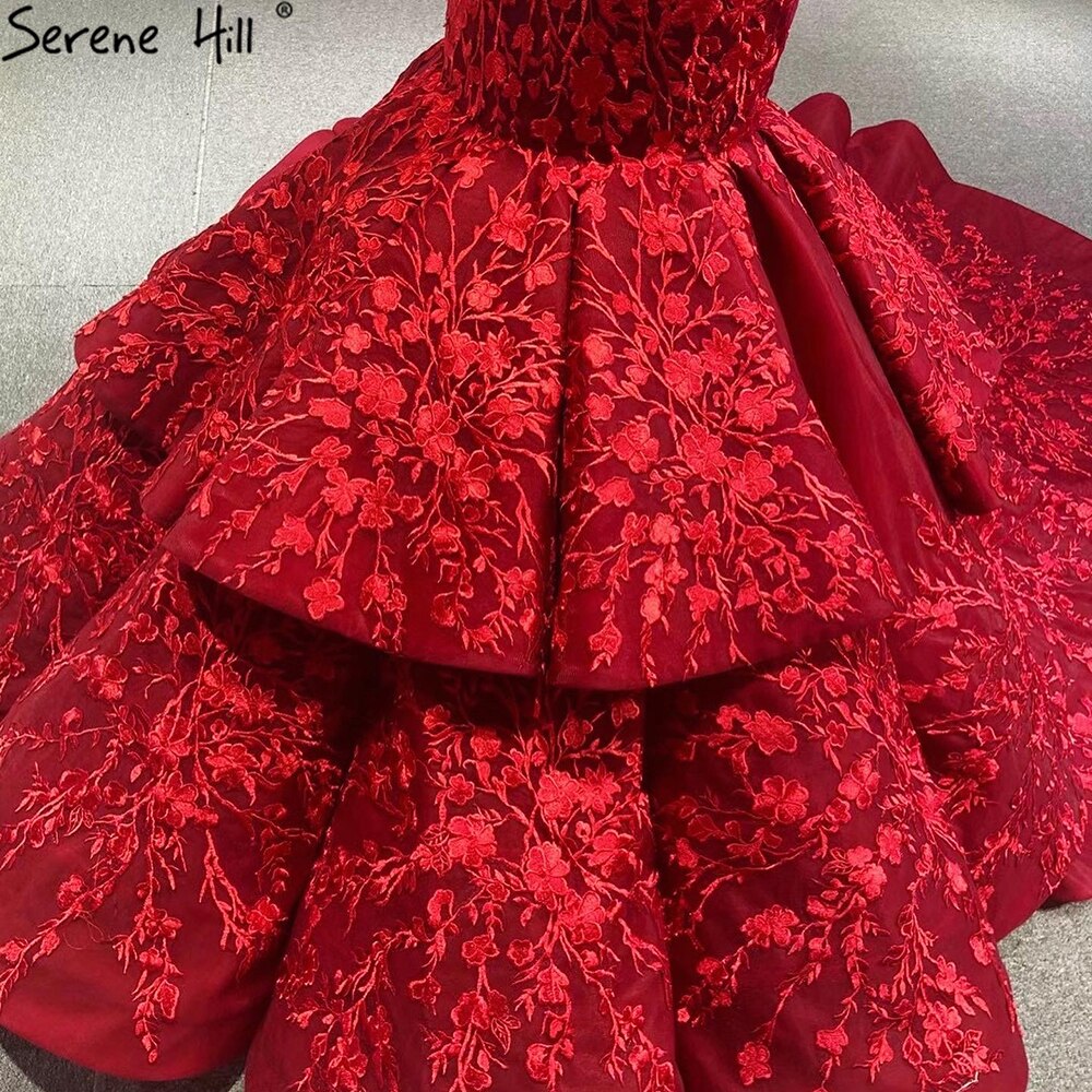 Weinrot Handgemachte Blumen Meerjungfrau Brautkleider 2025 Off Schulter Elegante Braut Kleider HA2462 Nach Maß 