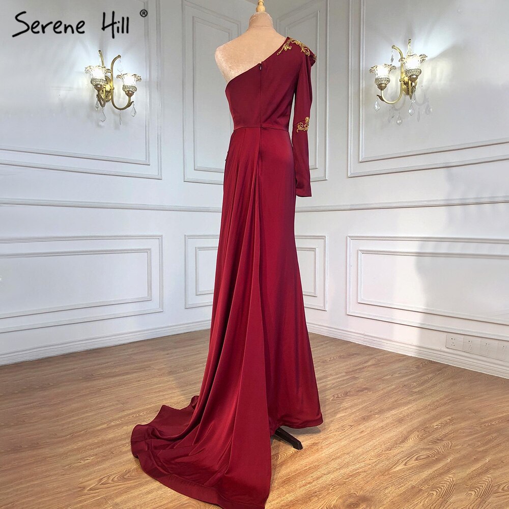 Weinrot Satin Überrock Abendkleider Kleider 2025 Meerjungfrau Elegant Sexy Für Frauen Party LA71322 