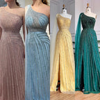 Yellow One-Shoulder Cape Sleeve 2025 Luxury Beaded  Formal Occasion Evening Dresses Gowns For Women Party LA71671