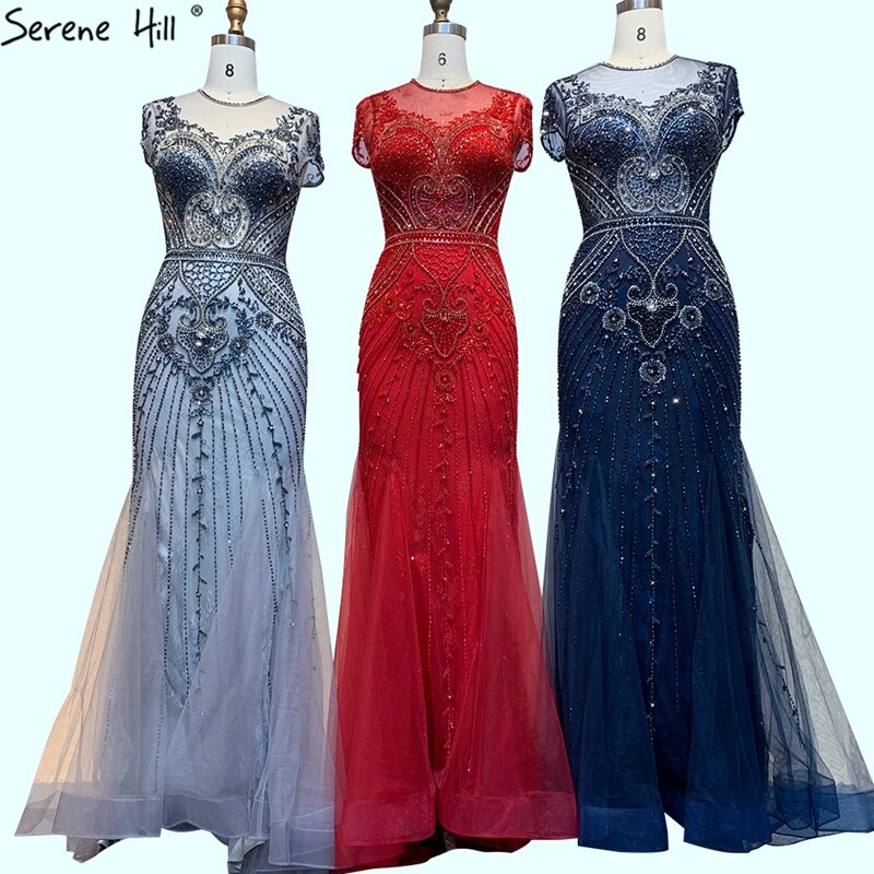 Abendkleid aus blauem Himmel, Diamant-Mantel mit Blick auf Dubai, Abendkleid-Design Formal, LA70757, 2025