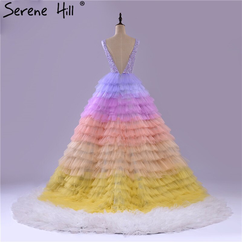 Vestidos de novia sexys de tul con escote en V profundo y espalda descubierta, multicolor, sin mangas, para fotografía, HA2479 