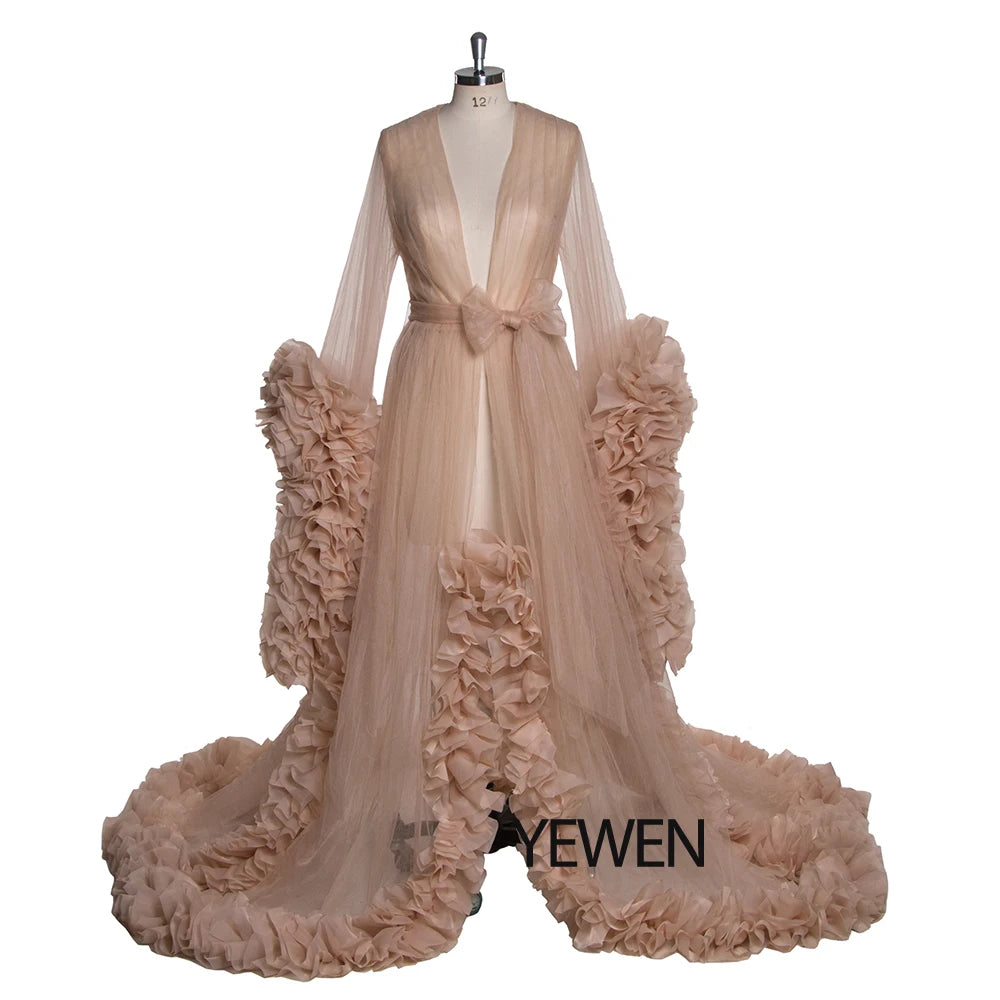 Sexy Umstandsfotografie Kleider Organza Rüschen Schwangerschaft Fotoshooting Kleid Lange Frauen Maxi Umstandskleid Vestidos Sunnderly 