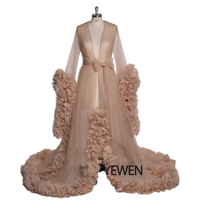 Sexy Umstandsfotografie Kleider Organza Rüschen Schwangerschaft Fotoshooting Kleid Lange Frauen Maxi Umstandskleid Vestidos Sunnderly 