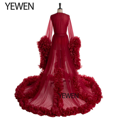 Sexy Umstandsfotografie Kleider Organza Rüschen Schwangerschaft Fotoshooting Kleid Lange Frauen Maxi Umstandskleid Vestidos Sunnderly 
