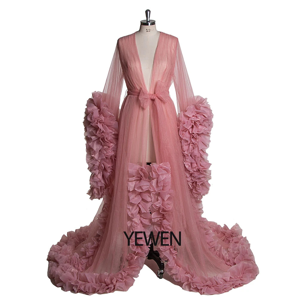 Sexy Umstandsfotografie Kleider Organza Rüschen Schwangerschaft Fotoshooting Kleid Lange Frauen Maxi Umstandskleid Vestidos Sunnderly 
