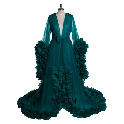 Sexy Umstandsfotografie Kleider Organza Rüschen Schwangerschaft Fotoshooting Kleid Lange Frauen Maxi Umstandskleid Vestidos Sunnderly 