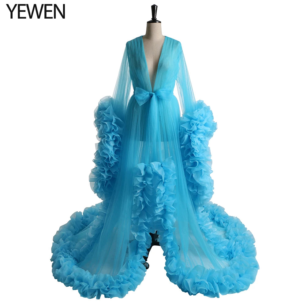 Sexy Umstandsfotografie Kleider Organza Rüschen Schwangerschaft Fotoshooting Kleid Lange Frauen Maxi Umstandskleid Vestidos Sunnderly 