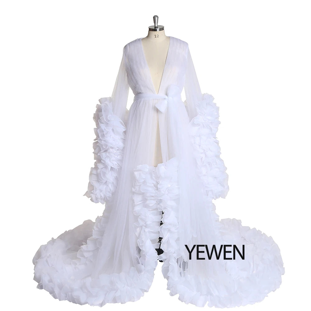 Sexy Umstandsfotografie Kleider Organza Rüschen Schwangerschaft Fotoshooting Kleid Lange Frauen Maxi Umstandskleid Vestidos Sunnderly 