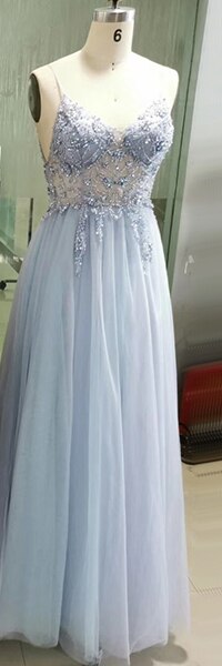 Sexy Spaghetti-Trägern Abendkleider 2025 V-Ausschnitt Strass Perlen Formale Abendkleider mit Split Robe de Soiree LA60963 