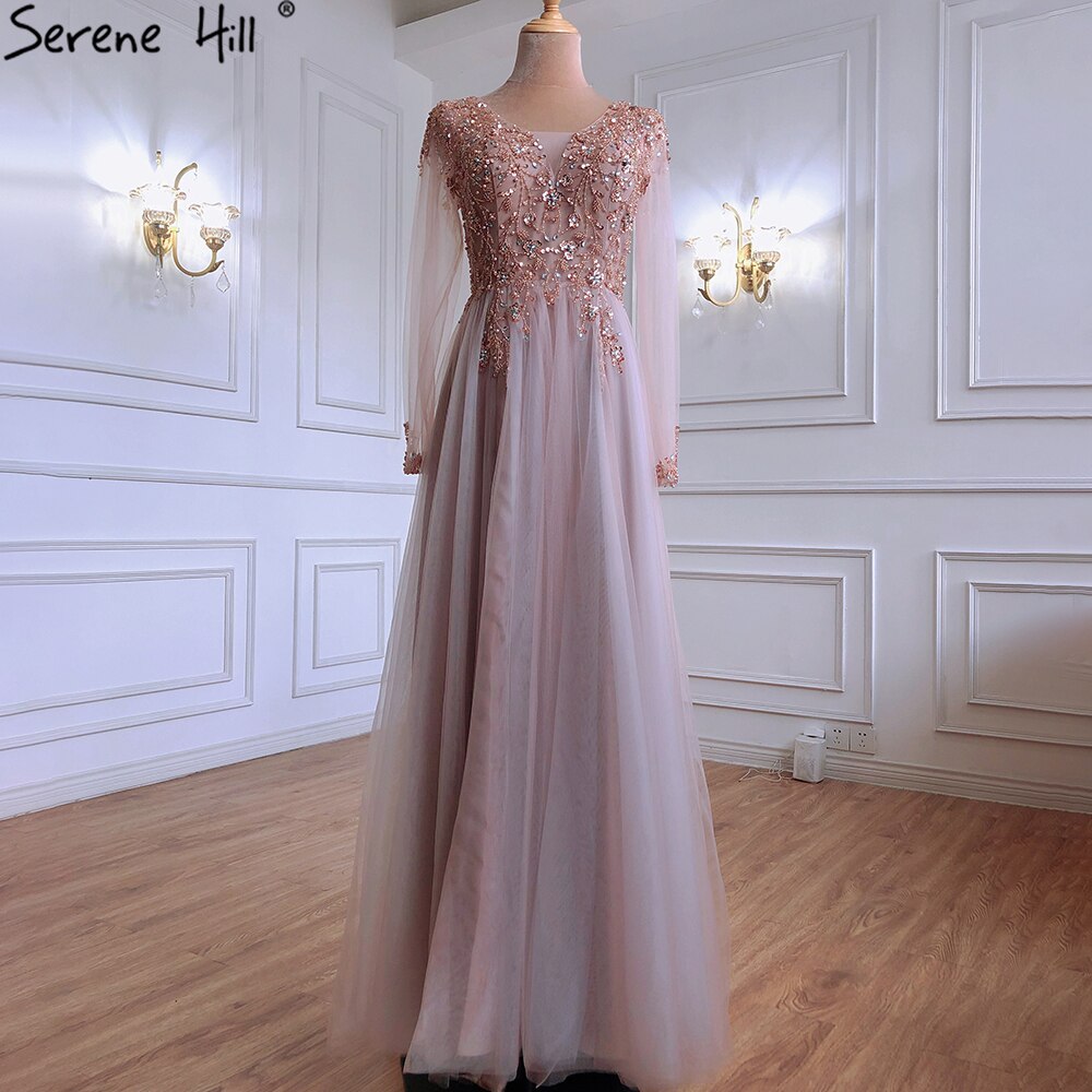 Vestidos de noche sexys con tirantes finos, escote en V, pedrería y cuentas, vestidos de fiesta formales con abertura, LA60963