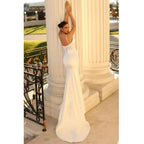 Sexy Spaghetti Straps Wedding Dresses Sexy Appliques Deep V Neck Sweep Train Mermaid Ball Gowns Woman's Formal Bride Beach Party-payinti