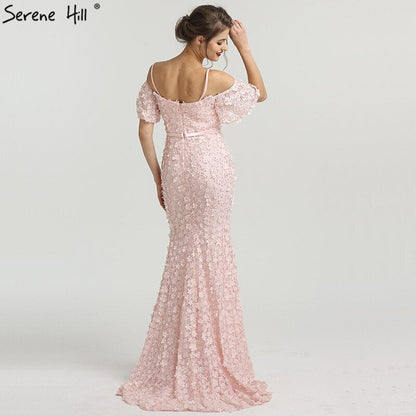 On Sale no return no refundSale Sexy Strapless Short Sleeves Mermaid Evening Dresses 2025 Embroidery Pearls Fashion Formal Dress LA6519