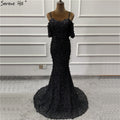 On Sale no return no refundSale Sexy Strapless Short Sleeves Mermaid Evening Dresses 2025 Embroidery Pearls Fashion Formal Dress LA6519