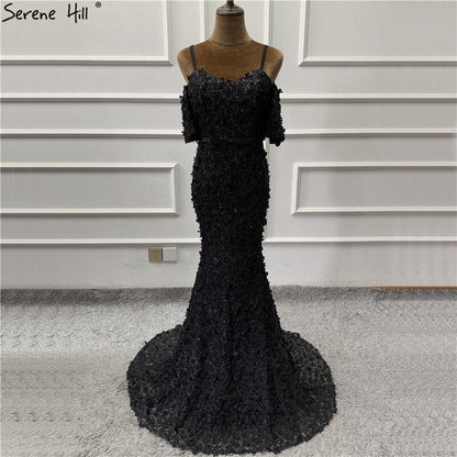 On Sale no return no refundSale Sexy Strapless Short Sleeves Mermaid Evening Dresses 2025 Embroidery Pearls Fashion Formal Dress LA6519
