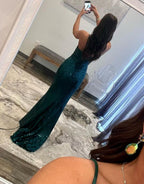 Dorothy | Meerjungfrau-Ballkleid mit Spaghettiträgern und Pailletten