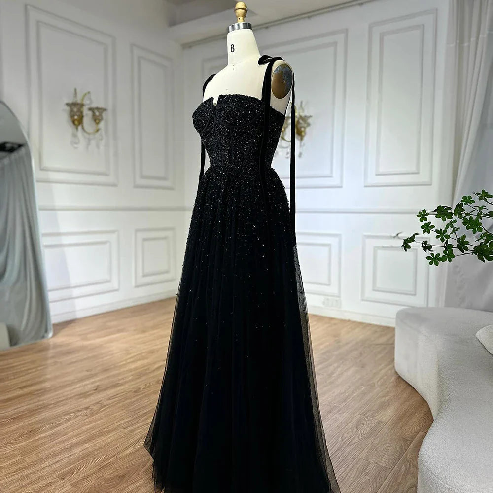 Luxuriöses Abendkleid aus Saudi-Arabien, weinrot, mit Perlen besetzt, Spaghettiträger, bodenlang, für formelle Anlässe, LA70600A