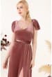 Floor Length Velvet Bridesmaid Dress SCB8