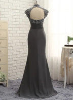Vestidos para madre de la novia con corte tubo, cuello alto y largo hasta el suelo