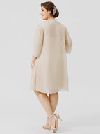 Vestidos de madre de la novia de corte A/princesa con tirantes finos hasta la rodilla
