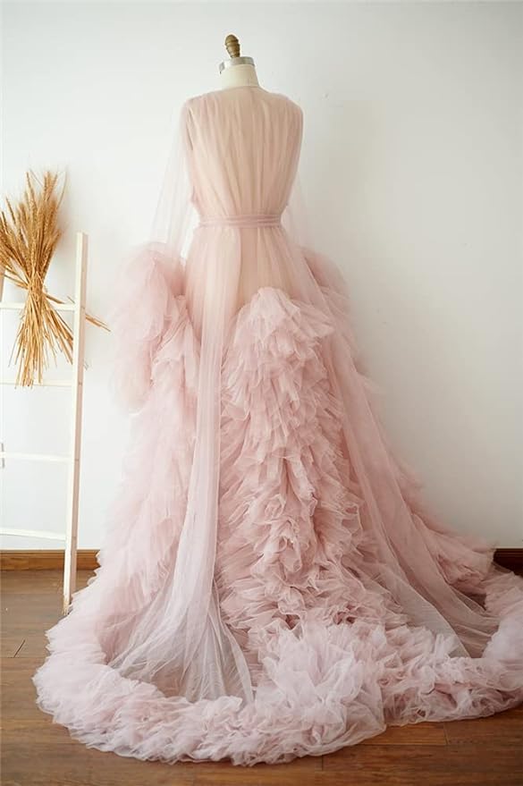 Puffy Tulle Robe Sheer for Maternity Photoshoot SY042
