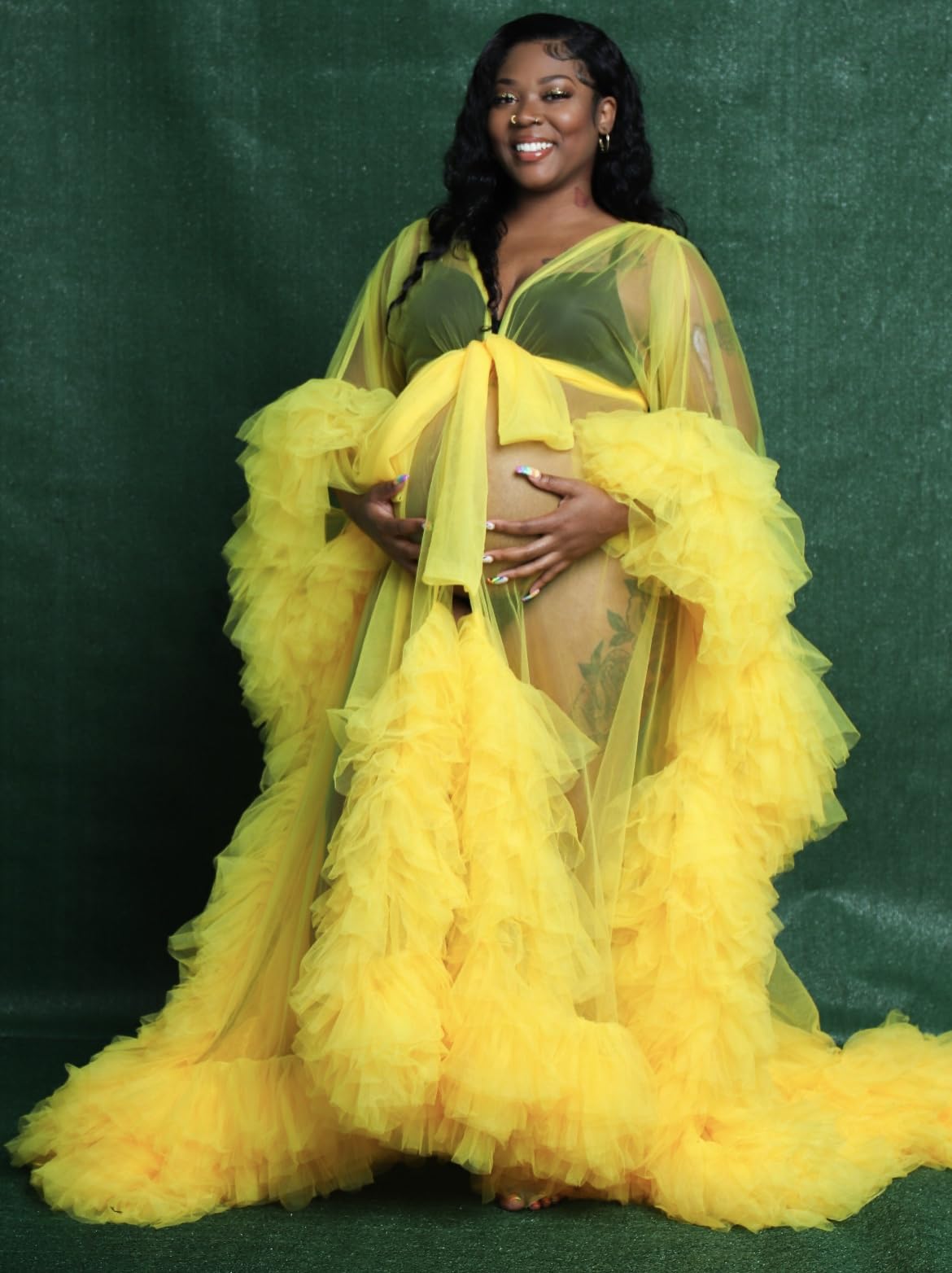 Puffy Tulle Robe Sheer for Maternity Photoshoot SY042
