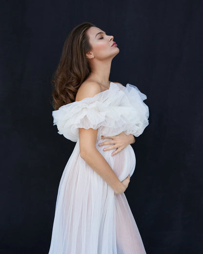 Sheer Maternity Robe For Photo Shoot Tulle Pregnancy photoshoot SY048