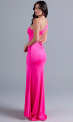 Shimmer One Shoulder Long Prom Dress SYP79