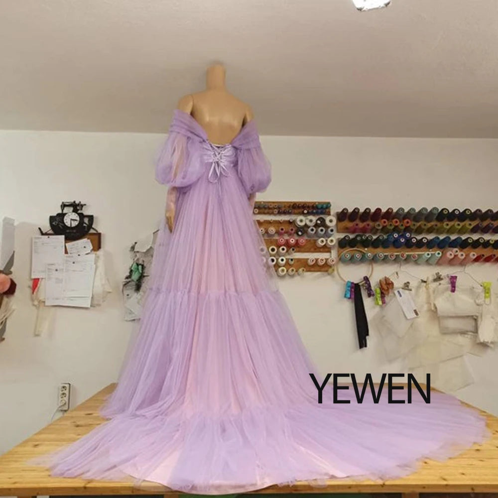 Short Puffy Sleeves Off Shoulder Maternity Formal Dress Long Maternity Gowns for Photo Shoot Sunnderly Dress Plus Size