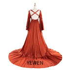 Silkly Satin Long Sleeeves Pregnancy Woman Baby Shower Maternity Dresses for Photoshoot SY240124
