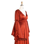Silkly Satin Long Sleeeves Pregnancy Woman Baby Shower Maternity Dresses for Photoshoot SY240124