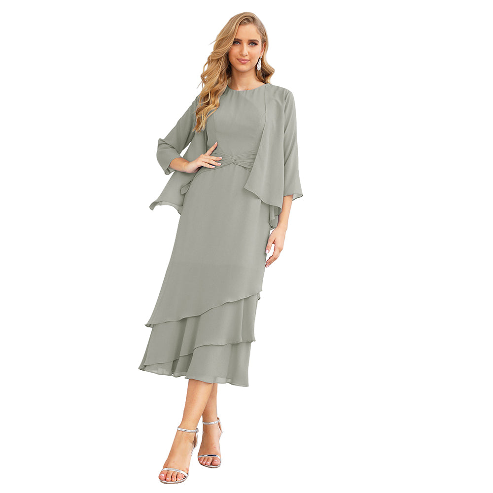 Sunnderly Chiffon Spring Mother of The Bride Dresses A-Line Plus Size for Women Formal Prom Gowns