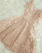 Silver Spaghetti Straps Backless V-neck Mini Short Homecoming Dress  PD378