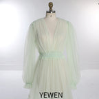 Simple Style Long Sleeve Soft Tulle Dress Woman Maxi Maternity Photo Shoot Dresses SY231005