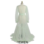 Simple Style Long Sleeve Soft Tulle Dress Woman Maxi Maternity Photo Shoot Dresses SY231005