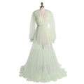 Simple Style Long Sleeve Soft Tulle Dress Woman Maxi Maternity Photo Shoot Dresses SY231005