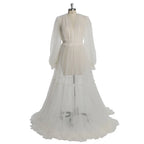 Simple Style Long Sleeve Soft Tulle Dress Woman Maxi Maternity Photo Shoot Dresses SY231005