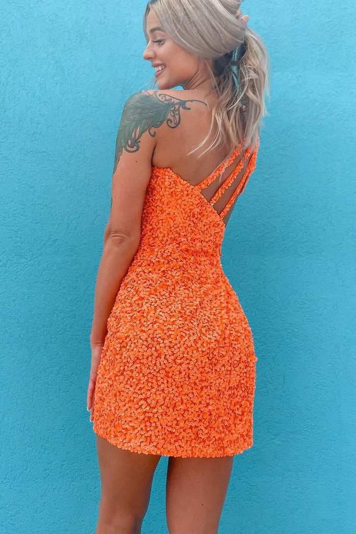 Grünes, enges Homecoming-Kleid mit einer Schulter SYH17