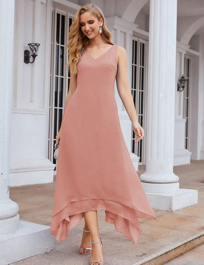 Sunnderly Chiffon Plus Size Mother of Bride Dresses with Jacket Formal Dresses for Wedding SY28073